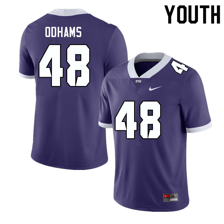 Youth #48 Zimbalist Odhams TCU Horned Frogs College Football Jerseys Sale-Purple - Click Image to Close